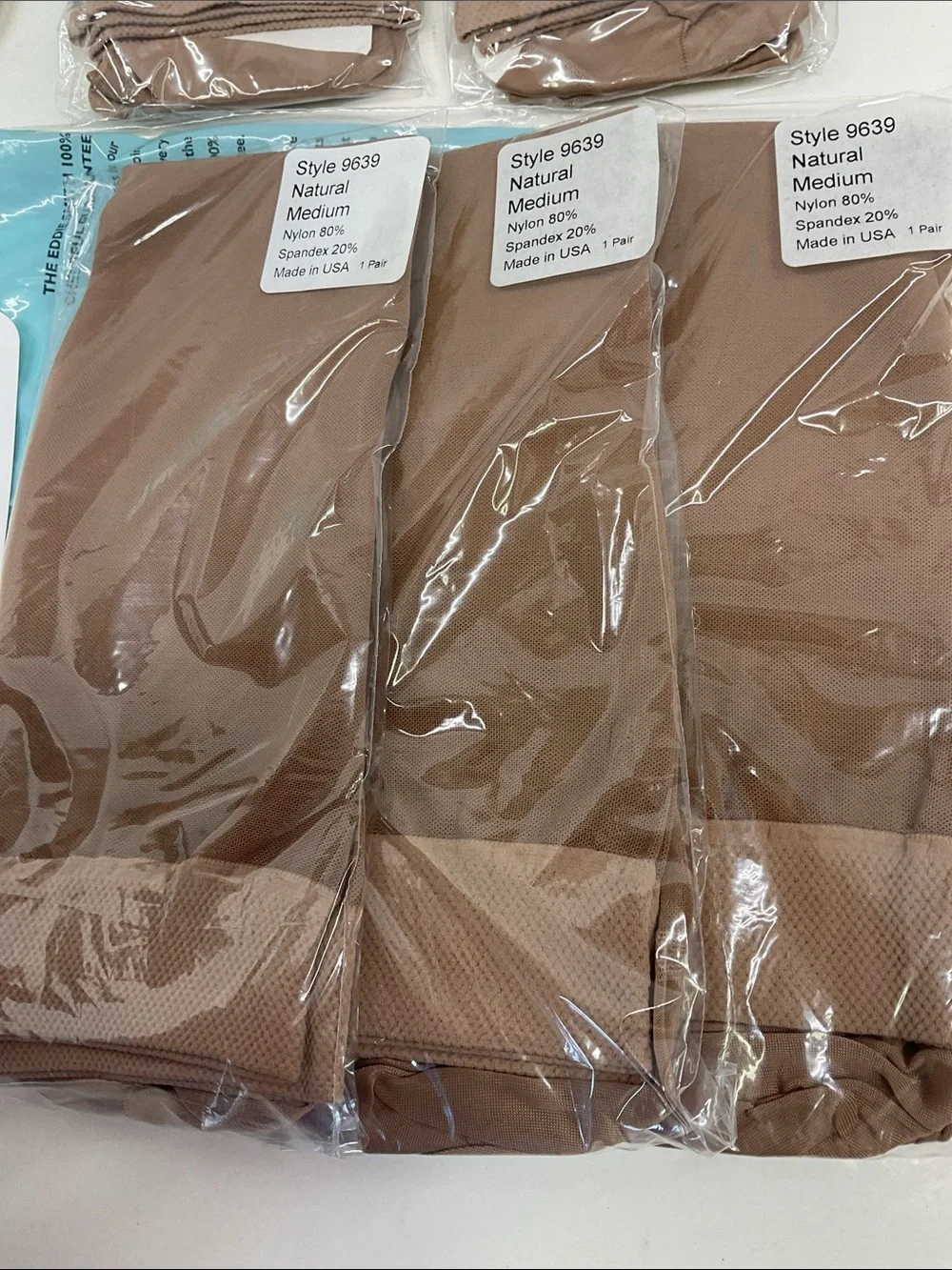 National Fine Hosiery knee high Stockings - Natural-size medium- total of 5